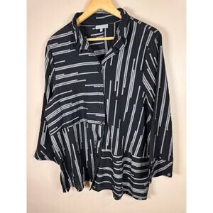 Habitat clothes to live in Womens Tunic Blouse Top Button Down Gauzy Cotton XL